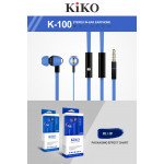 Wholesale KIKO K-100 HD Stereo Earphone Headset with Mic (K-100 Blue)